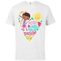 Disney Doc McStuffins Srce puno sunčevih djevojčica '- pamučna majica kratkih rukava za odrasle - prilagođeno-bijelo