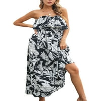 Avamo dame Hawaiian cvjetni print Maxi haljine sa rame Bohemian sandress rukava za odmor bez rukava