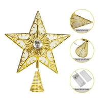 Shiunlinglove Božićne staze staze, osvijetljeni zlatni zvjezdani krojevi sa LED svjetlima Božićni ukrasi