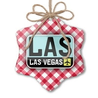 Zračna luka Božićna ornament Las Las Vegas Država: Sjedinjene Države Red Plaid Neonblond