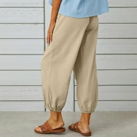 Anuirheih modne žene ljetne casual labavo pamučne i posteljine pantalone hlače