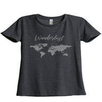 Wanderlust Travel World Women's Fashion Opuštena majica TEE CHARCOAL siva velika