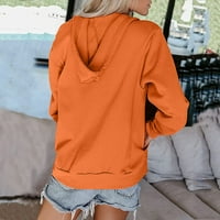 Duks čišćenje ženske čvrste majice dugih rukava bluza vrhovi duksevi duksevi narančasta 12