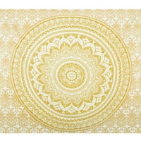 Zlatna boemska mandala tapiserija Hippie Wall Mount Poliester tapiserski krevet za pokrov Diktaracija
