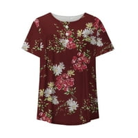 Ljetne košulje za žene prugasto kolorblok Ispis Klasična tunika odjeća za djevojčice kratkih rukava