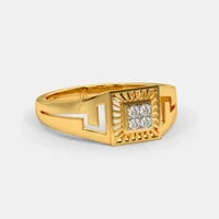 Indija blistava elegancija: Aachman dijamantni prsten u 18KT žutom zlatu
