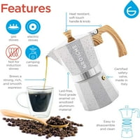Milano Stonetop Espresso Maker Moka Pot, Početna Espresso aparat za kavu - Kup fosilna siva