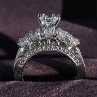 ZTTD Fashion Silver Remise Prsteni delikatni dizajn Kreativni izdubljeni izdubljeni dijamantni zaručni