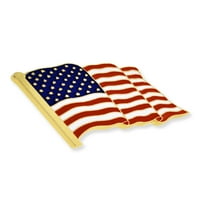 Pinmart je napravljen u SAD-u mahajući američkoj zastavi emajl rever pin - zlato