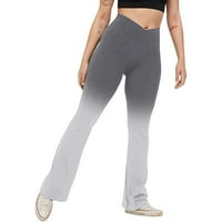 Grijane gamaše žene joga hlače Žena džepova Ženska gradijent Ispis Yoga Pant Boot Cut High Squik Work