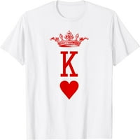 Kralj srca Vintage Crown Carving kartica Majica Majica Bijela X-velika