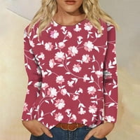 Navedeni ženski modni casual dugih rukava Print Okrugli pulover za okrugli vrat Top bluza