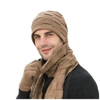 Adviicd Withroofround Ear Topliji pleteni zimski zimski muški šal zimskih toplih rukavica šešir trodijelni poklopac šešira lice