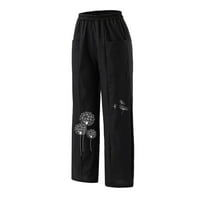Hlače za žene Solid ColorKazualni elastični džepovi za struk široke noge meke modne pantalone