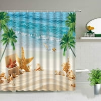 Starfish Conch Poster Vodootporni kupatilo Tuš za tuširanje uz more plaža scena poliesterska tkanina