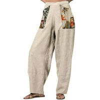 Ženske casual pantalone Capri hlače elastične struke Ljeto obrezane pantalone sa džepovima Žene Ležerne