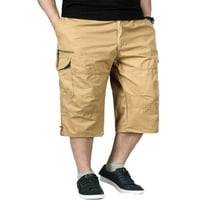 Rejlun muške pantalone srednje strukske dno više džepove hlače ugrađene salon ravno-nogu fitness kaki