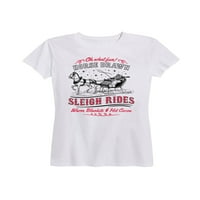 Instant poruka - Sleigh Ride Vintage znak - Ženska grafička majica kratkih rukava
