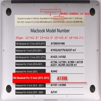 Kaishek za staru MacBook Pro S Case - Objavljen model A1398, plastični poklopac s ljuskom na tvrdom