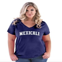 - Ženska majica plus veličine V-izrez, do veličine - Mexicali Baja California Meksiko