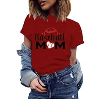 Ženska bejzbol mama Top Casual s kratkim rukavima okrugli vrat T košulje Sportske odjeće na vrhu TEES Bluzes
