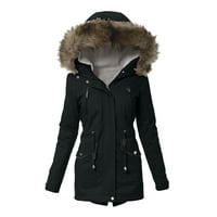 Labakihah jakne za žene Dnevno Plus size Zimski kaput rever ovratnik jakna s dugim rukavima Vintage