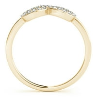 0,12CTW Natural Diamond 14K žuti zlatni beskonačni prsten