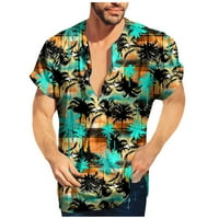 Strugten Muška ljetna plaža Casual Hawaiian Print Beach Style kratki rukav Polo majica kratkih rukava