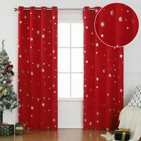 Curring prozora Kućni dekor Xmas Drapes Grommet Luxury Božićne zavjese Blackout Long Snowflake Print