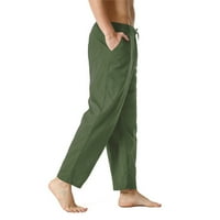 Yievin muškarci Fla pantalone čišćenje čvrste udobne casual pantalone lagani vučni elastični elastični