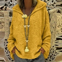 Dydtpe džemperi za žene ženske modne labave velike veličine čvrste boje kapuljače duge rukave vrpce