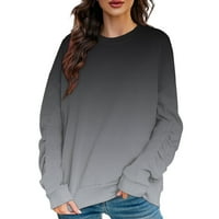 Ženske vrhove o vratu dugih rukava s dugim rukavima pulover gradijenta u boji