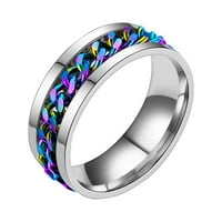 Jiyugala prstenovi za muškarce Postavljeni prsten za rotaciju lančanog prstena od titanijum prsten