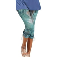 Dyegold Capris gamaše za žene tinejdžerske djevojke elastične struke joge žetvene hlače Stretch tajice Ljetna plaža obrezane pantalone
