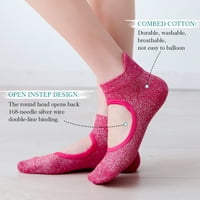 Parovi joga čarape Žene Neklizajuće čarape Pamučne barre pilate čarape za ples, bosonogi, trening, veličina
