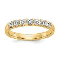 14K žuti zlatni prsten za prsten moissine okrugli bijeli 1,00ct. Veličina kamena 6