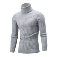 Popust Muški pamučni turtleneck džemper od dno od dna pulover u boji Plint Slim Fit džemperi za muškarce