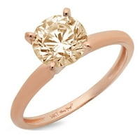 1.5ct okrugli rez smeđi prirodni morgatit 14k ružičasti ružin zlato gravirajući godišnjica Angažovanost vjenčanja SOLITAIRE prsten veličine 3,75
