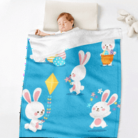 DiCasser Easter Bunnies Jaja ćebad sa jastukom mekom tople zdrobom ugodne lagane dekorativne deka za