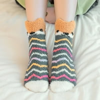 Coral baršunaste čarape božićni poklon bo božićni poklon zadebljane crtane čarape za muškarce i žene