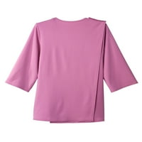 Silvert's Women's Women-ov otvoreni adaptivni izvezeni dizajn izreze za seniore - majica s dugim rukavima