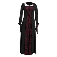 Renesansni kostim za žene Halloween Witch haljina srednjovjekovna cosplay haljina haljina s kapuljačom