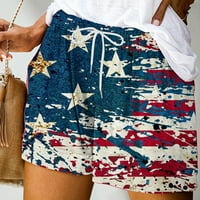 Američka zastava Ženske kratke hlače Ispiši labavi džepne kratke hlače bijele l