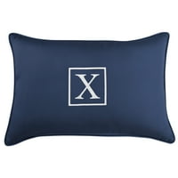 20 mornarski plavi jednokrevetni ukrasni monogram X pravokutni lumbalni jastuk