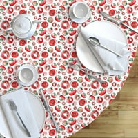 Pamuk Satens Stolcloth, 70 Round - Vodeni vrtni vrt Ljeto Voće Povrće rajčice Povrće Print Custom stol posteljinu od kašičice