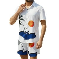 Stamzod Muškarci setovi Outfits Hotcks Ispiši Ležerne prilike na plaži Kratke majice kratkih rukava