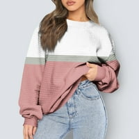 Vrhovi stabilne odjeće Ženski casual okrugli vrat Geometrijski tisak dugih rukava dukserica labav pulover