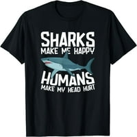 Smiješne morske pse čine me sretnom majicom morskog biologije