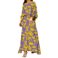 Plus Veličina Večernje odijelo Žene Ljeto Loose Plus size Ispisano lutke s rukavima s dugim rukavima