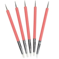 Olovka za otkazivanje gline, dvoglav silikonski olovka za nokte, izdržljiva akrilna ručka, olovka za